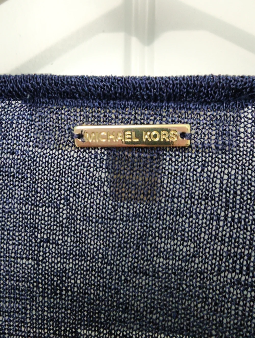 Michael Michael Kors Womens Asymmetric Sheer Cardigan Sweater in Navy, Size 0X